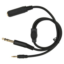 Cavo splitter a Y da femmina da 6,35 mm a maschio da 6,35 mm e 3,5 mm, lungo 50 cm