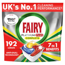 Fairy Platinum Plus Complete All In One Dishwasher Tablets, Citrus, 192 Tablets, Our Best Cleaning For A Clean Like New, Removes Dullness & Prevents