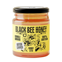 Black Bee Honey - Pure British Summer Honey, Runny with a Heady Floral Flavour, Unprocessed, Single Source from Hive to Jar, Never Blended - Deliciou