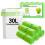 30L Biodegradable Bin Liners 100 Bags, 8Gallon/30 1