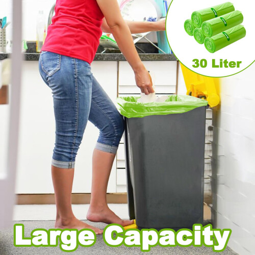 30L Biodegradable Bin Liners 100 Bags, 8Gallon/30 2
