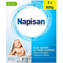 Napisan Non-Biological Germicidal Stain Remover Powder, 800g, Pack of 2 - Kills 99.9% Bacteria in Your Laundry for a More Hygienic Wash, Disinfectant