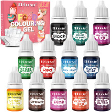 12 Colours Gel Food Colouring - Icing Gel Colours Set with Gloves, Food Colouring for Cake Decorating, Baking, Macarons, Buttercream, Easter Eggs and