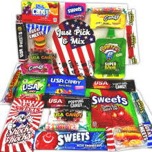 Just Pick & Mix American Sweets Selection Box Gift Hamper Including Your Favourite Brands From The USA Birthdays and Christmas