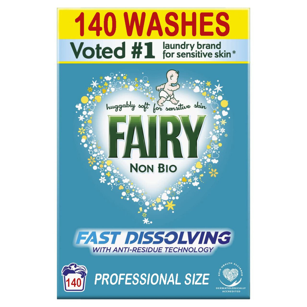 Fairy Non-Bio Powder Kind To Sensitive Skin Laundry, 140 Washes