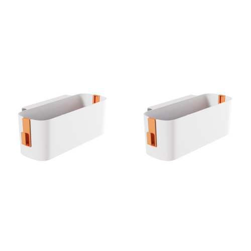 (orange) 2x Storage Basket Easy Installation Wide Applications Space Saving