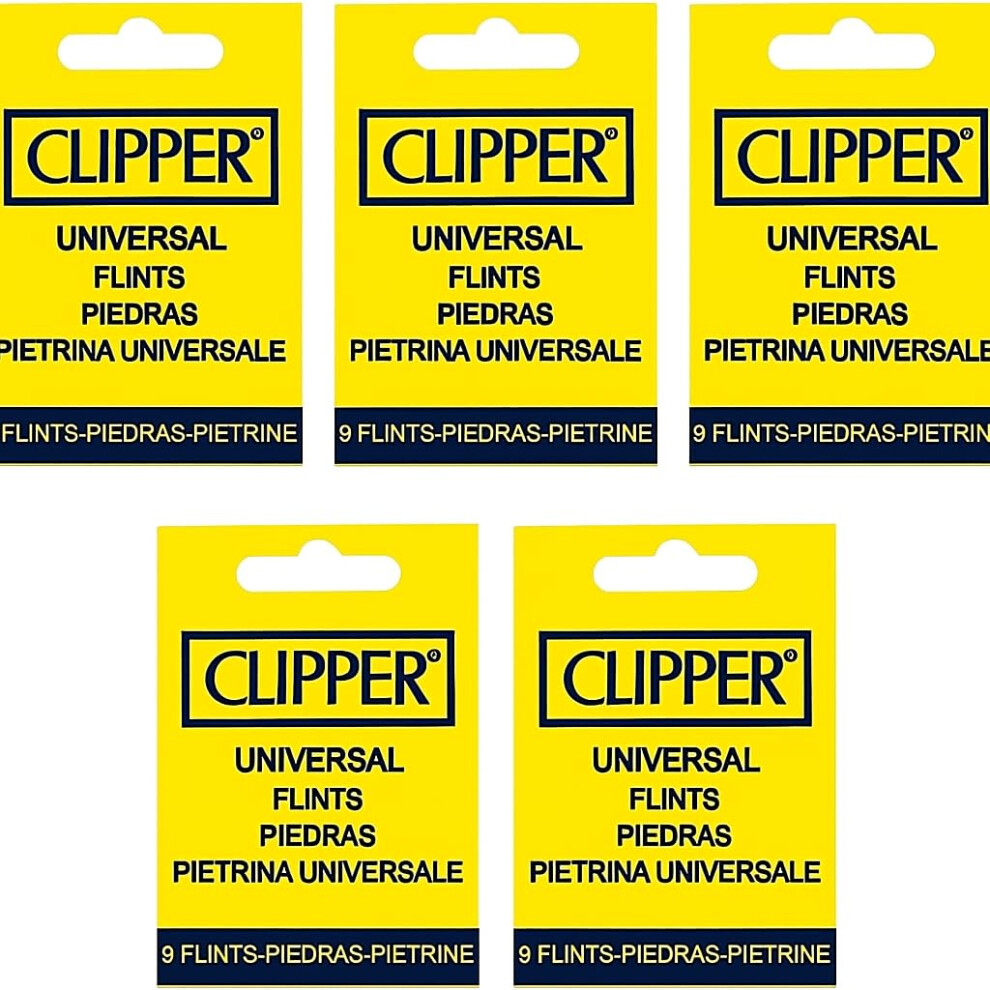 Alphapremiumx 45 X Clipper Universal Lighter Flints | Reusable Lighter Flint Refill | (5 Packs Of 9 Flints)