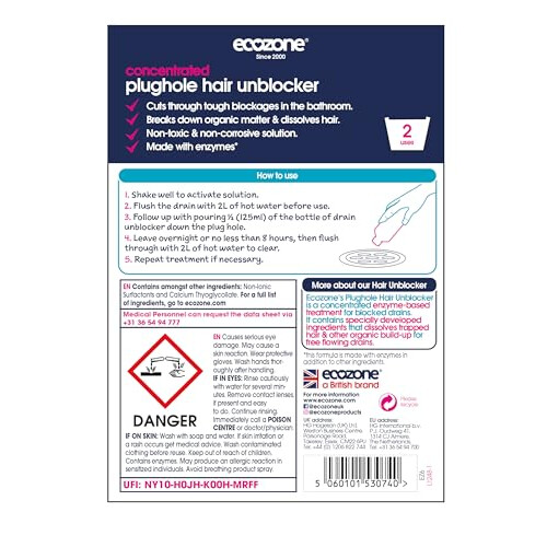 Ecozone Plughole Hair Unblocker 1