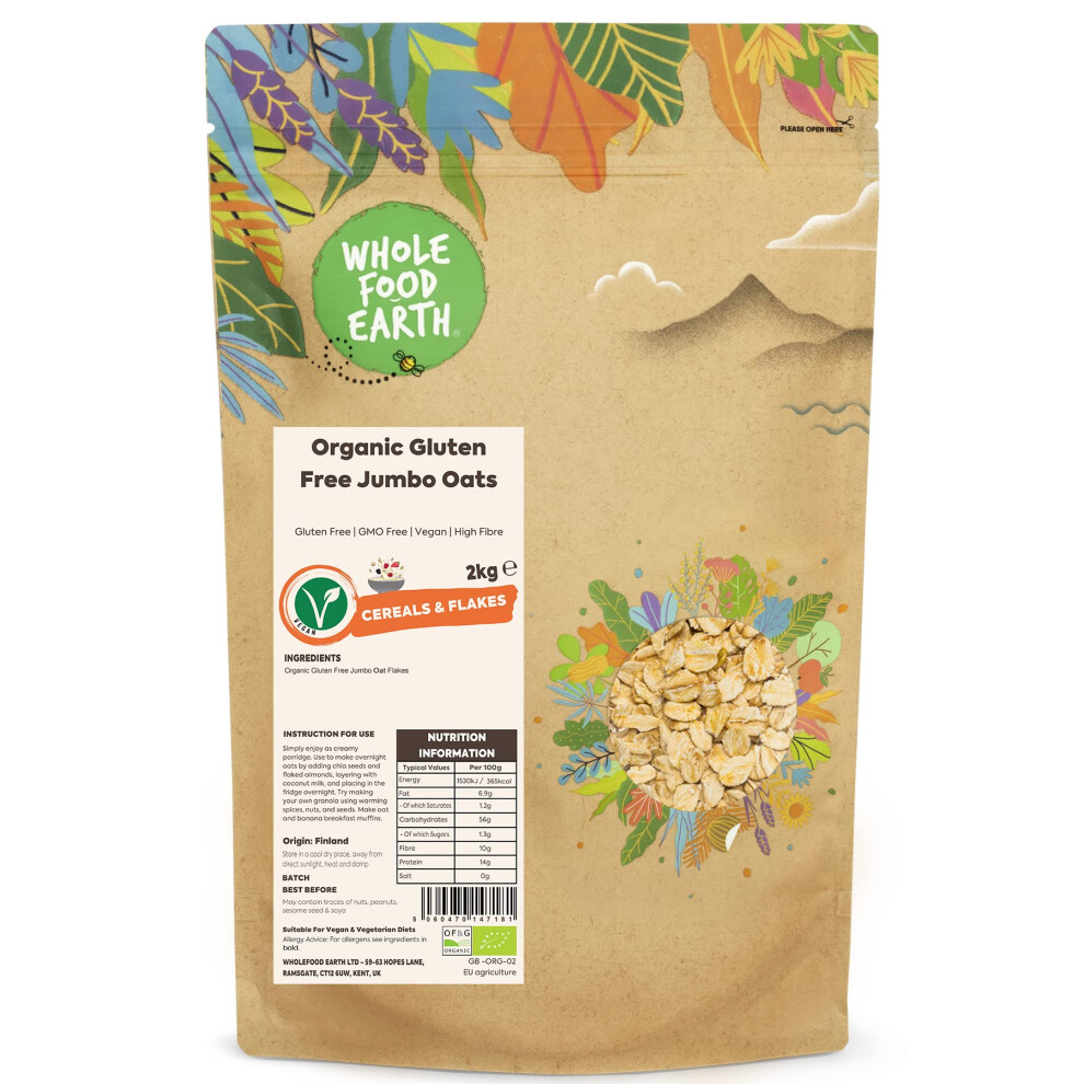 Wholefood Earth Organic Gluten Free Jumbo Oats