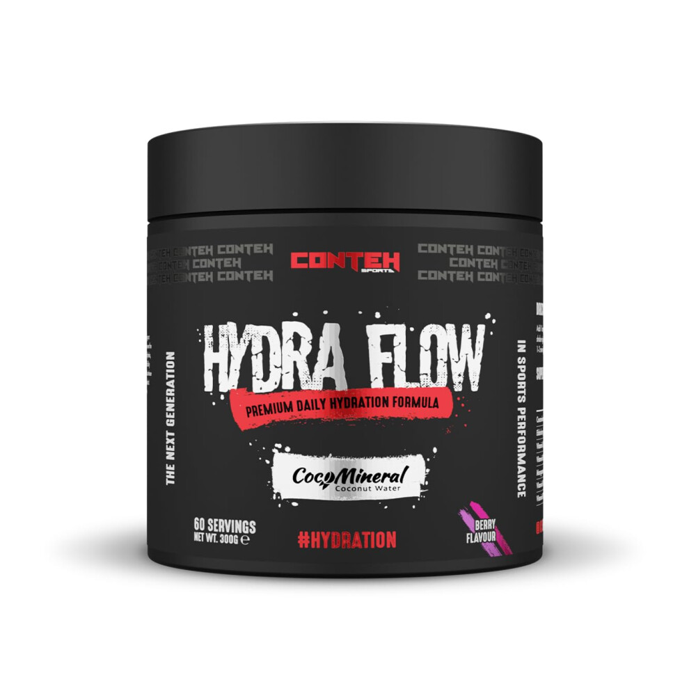 Conteh Hydra Flow Electrolyte Powder With Cocomineral | Premium Daily Hydration Supplement | Replenish Electrolytes & Vitamins | Coconut Water Extract | 30