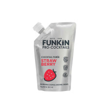 FUNKIN Strawberry Puree Cocktail Mixer | Made with Real Fruit | Fresh Fruit Puree for Professional Cocktails, Smoothies, & Desserts | 0% ABV | Reseal