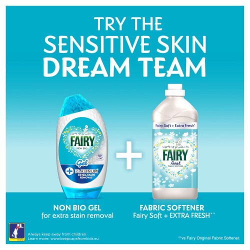 Fairy Non Bio Platinum Laundry Detergent Gel, 2