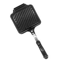 NonStick Sandwich Maker Pan DualSided with Easy Flip Clamp for Gas and Induction Cooking