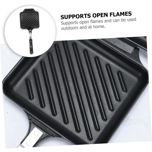 Nonstick DoubleSided Breakfast Sandwich Pan With Ergonomic Handle For Kitchen Use Uniform Heating For Toast Eggs 1