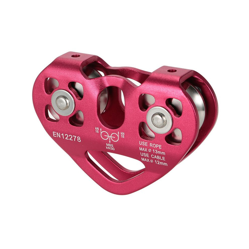 30Kn Cable Trolley Pulley With Bearing Climbing Caving Aloft Work Rescue Red 6031816306356