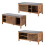 Shoe bench with 2 sliding doors and openwork slats, 112 cm wide, LIAM 5