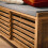 Shoe bench with 2 sliding doors and openwork slats, 112 cm wide, LIAM 9