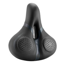 Bike Seat Bicycle Saddle Comfort Cushion PU Leather Shock Absorbing Rounded Hollow Design for MTB and Road Cycling 38210006001