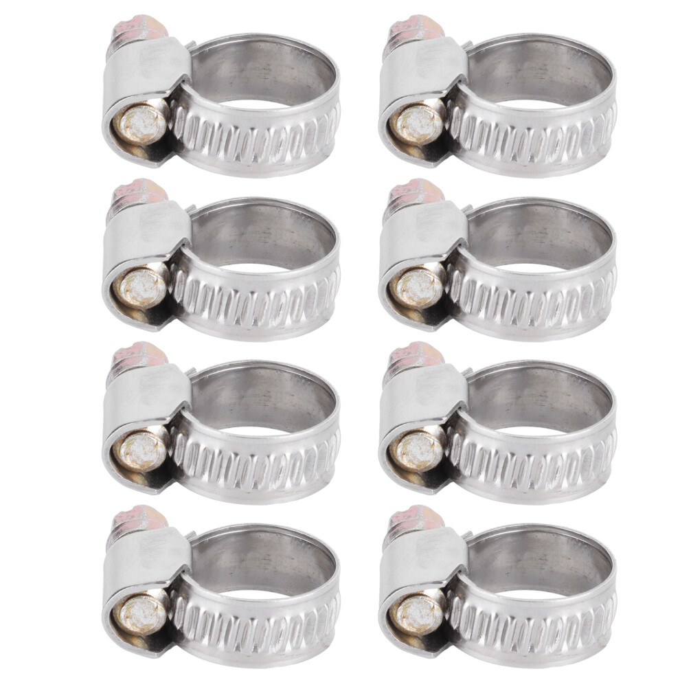 20Pcs Stainless Steel Hose Clamps 16-25Mm Rustproof Anticorrosion Silver 9471377408590