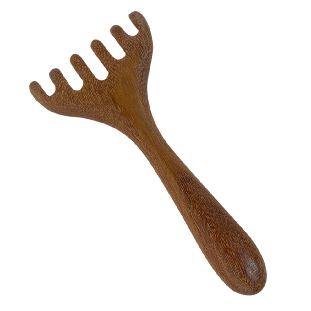 Unisex Wooden Scalp Massager Comb With Wide Tooth Design For Hair Growth And Scalp Care