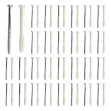 100pcs Plastic Expansion Tube with Screws Wall Plug Fasteners Simple Long Type Glue Plug Expansion Bolt