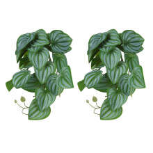 2PCS Artificial Water Plants, Plastic Vine & Leaves for Fish Tank & Reptile Decor