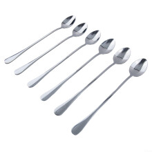 6Pcs Stainless Steel Soup Spoons Set for Rice Dessert Tea Coffee, Ergonomic Grip Silver 19.5cm