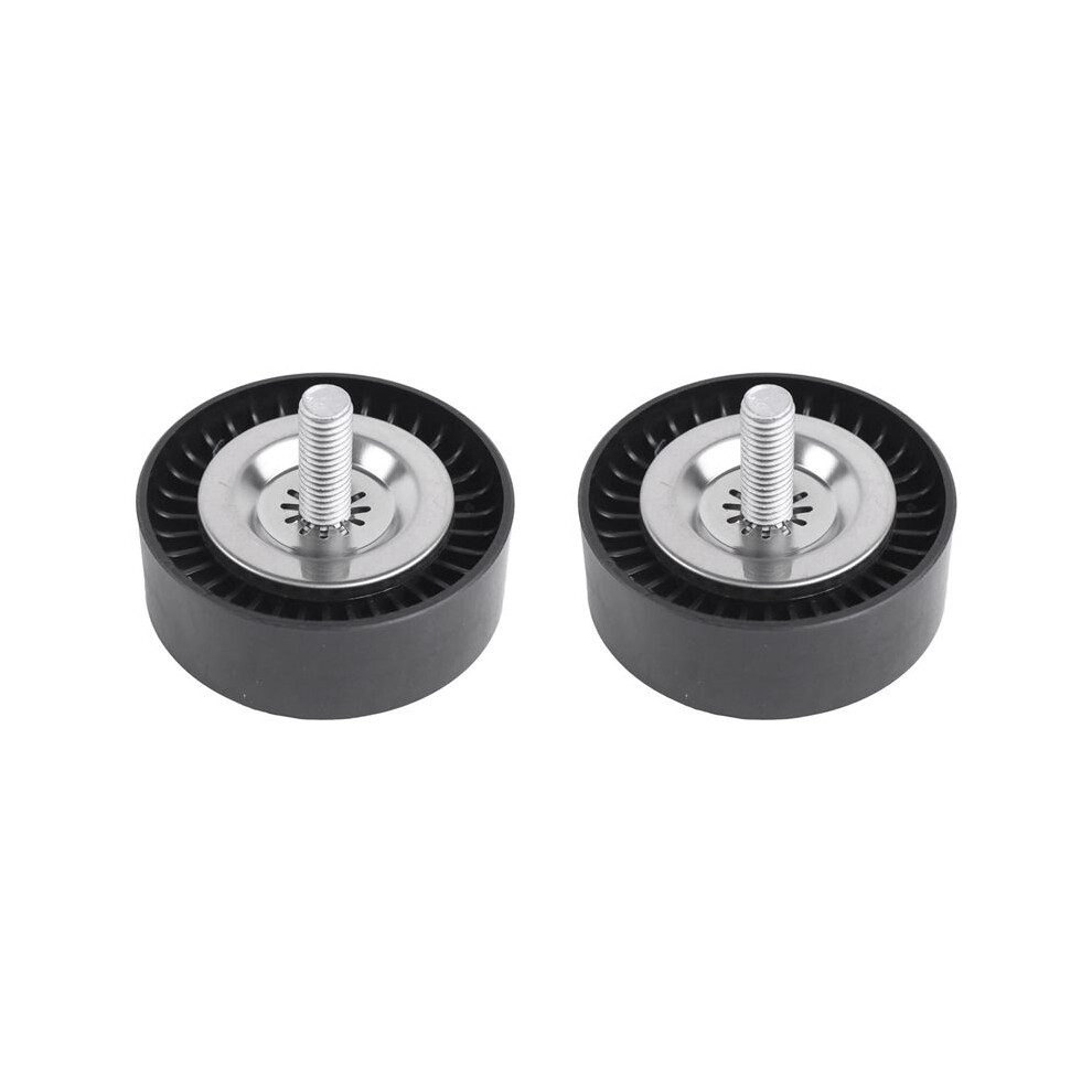 2X Serpentine Belt Idler Pulley Belt Drive Idler Smooth Pulley 1341A005,1341A029 For Black 4713151110042
