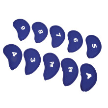Set di 10 copririvestimento in neoprene per ferri da golf, colore blu zaffiro - Protezione e miglioramento