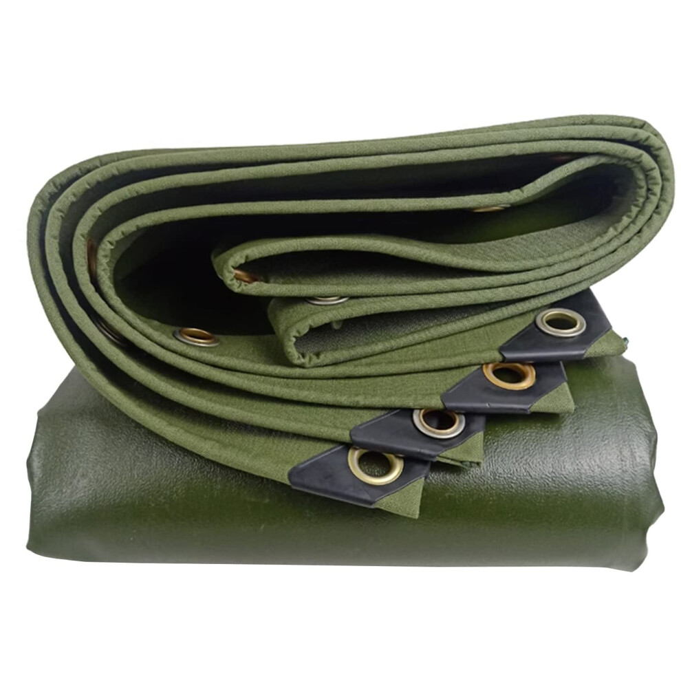 Green Tarpaulin Waterproof Heavy Duty Canvas Oxford Cloth 600G/M2 2X3m With 4 Grommets