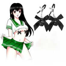 Nipple Clamp With Bells, Adjustable Bowknot Clip, 1 Pair BDSM Fetish Nipple Clamp For Women And Couples, Black