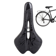 Mountain Bike Saddle Soft Quilted Printed Pattern, UV Resistant, Black, For Mountain Biking, City, Hiking Urban Trips
