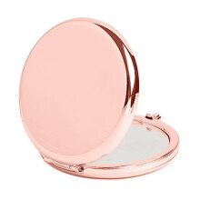Compact vergrootspiegel van hoge kwaliteit, een betaalbaar verzorgingsaccessoire voor de stijlvolle vrouw, roségoud, diameter 65 mm, perfect voor