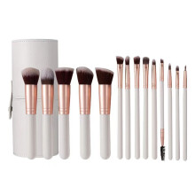 Veganska borstmakeupverktyg, komplett set med allt inom skönhetslösningar och ergonomiskt utformat handtag, sminkborstar med premiumträhandtag