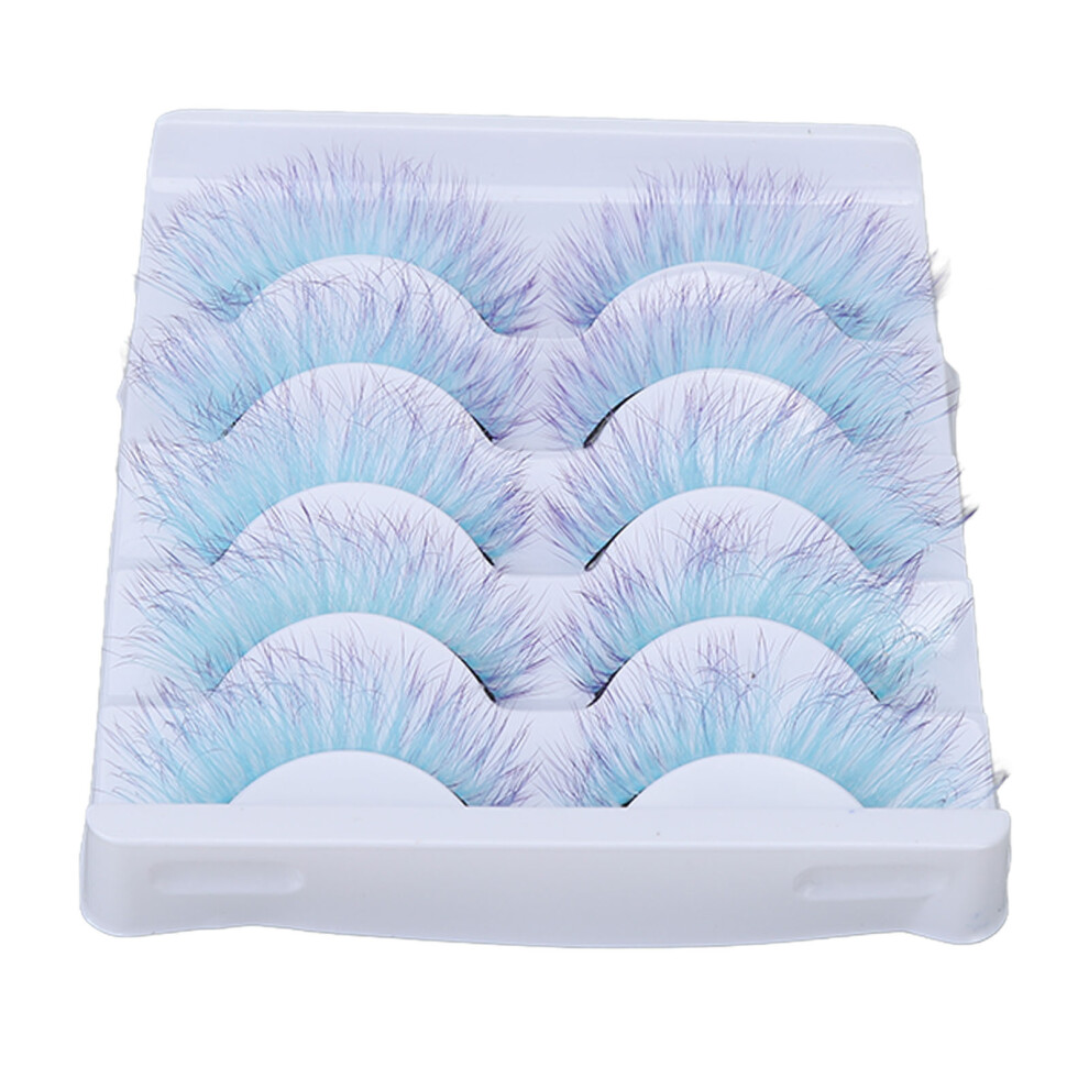 Colorful Gradient Eyelashes For Halloween Party, 3D Thick Volume Fake Lashes Faux Mink Soft Durable Clear Band Lash Clusters For Cosplay Costume