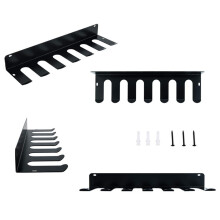 Black Gym Storage Rack for Resistance Bands and Barbell Accessories