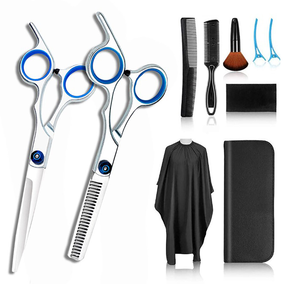Offset Grip Shears, Fine Craftsmanship Thinning Scissors, Japanese Stainless Steel for Salon, Barbers, Home (10pcs) For Halloween Parties