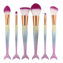 Premium syntetiska borstar, 6-delat set med felfri finish för professionella makeupartister, absorberar inte pigment och är enkel att rengöra för