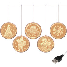 Christmas Led Decorative Lights For Showcase, Warm Light Showcase Lamps Abs Material Window Pendant Decorations For Christmas Party (White)