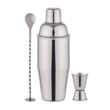 Leakproof Martini Shaker with Strainer, Versatile Drink Mixer For Home & Bars, All-In-One Cocktail Shaker Set In Silver (1)