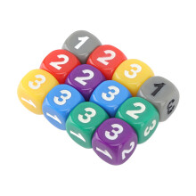 12pz Dadi di Plastica Colorati con Angoli Smussati per Matematica e Giochi, 1,3cm