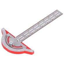 10in Stainless Steel Protractor Woodworking Edge Ruler with Scales
