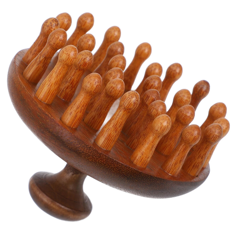 Wooden Scalp Massager Comb Wide Tooth Sandalwood for Hair Care and Dandruff Relief Travel Size