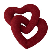 Intertwined Hearts Plush Pillow 40x70cm Red Soft Knot Cushion Double Heart Throw For Bedroom Sofa Decor Gift For Couples