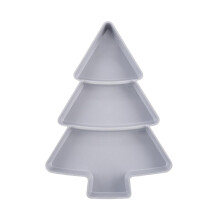 Christmas Tree Fruit Bowl ABS Plastic Tree Shaped Candy Tray Grey Kitchen Accessory