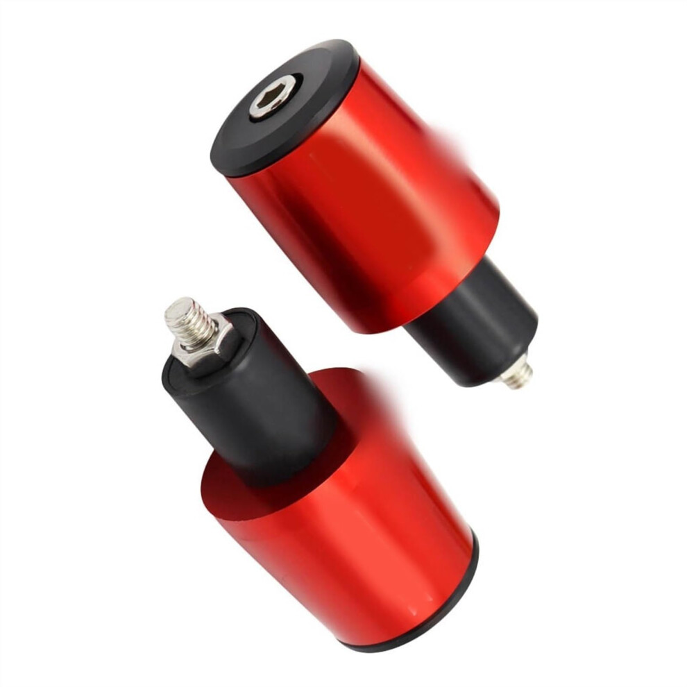Cnc Aluminum Handlebar Grips 7/8 Inch 22Mm Cap End Plugs Red 9347817807165