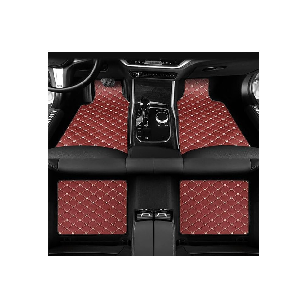 Leather Floor Mats Waterproof Non Slip All Weather Protection For Toyota Chr Hybrid Gr Sport 2024 2025 Red 9187378576410