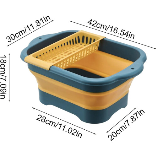 Collapsible Sink with Drain Plug and BuiltIn Strainer for Kitchen, Laundry, Camping 2