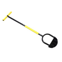 Manual Lawn Edger with 45 Inch Serrated Steel Blade, Half Moon Garden Edging Tool with T Handle for Grass Borders, Sidewalks and Driveways