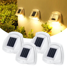 Solar Street Light 4Pack Outdoor Waterproof Garden Wall Lamp LED Small Night Light For Yard Deck